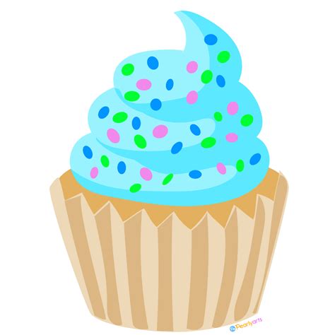 FREE Blue Cupcake Clipart | Pearly Arts