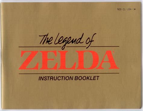 Manual Legend Zelda Nintendo NES Instructions For Sale | DKOldies