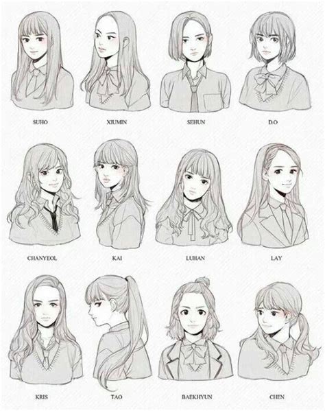 hair reference | Manga hair, How to draw hair, Hair reference