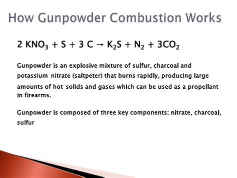 Combustion of gunpowder