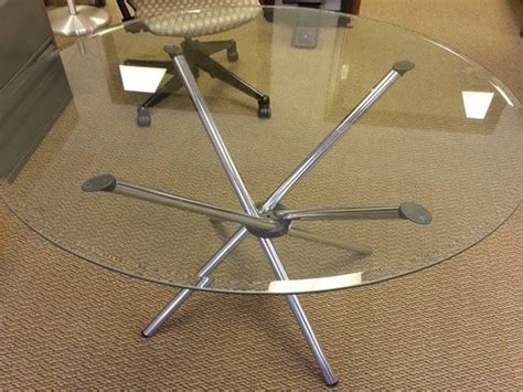 42" Round Glass Conference Table