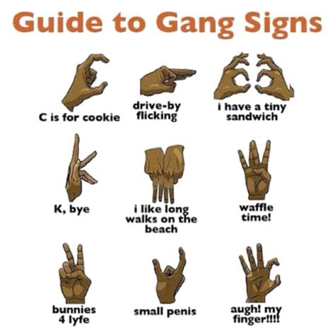 Guide to Gang Signs - The REAL Meaning - Humor - A Helicopter Mom | Gang signs, Gang symbols, Gang