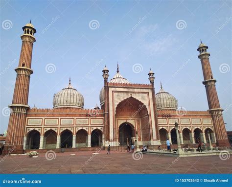 Inside jama masjid stock image. Image of inside, historic - 153702643