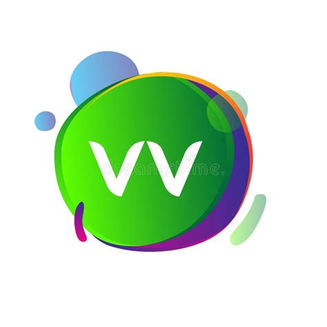 Letter VV Logo With Colorful Splash Background, Letter Combination Logo ...