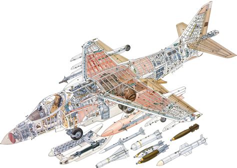 McDonnell Douglas AV-8B Harrier II Cutaway Drawing in High quality