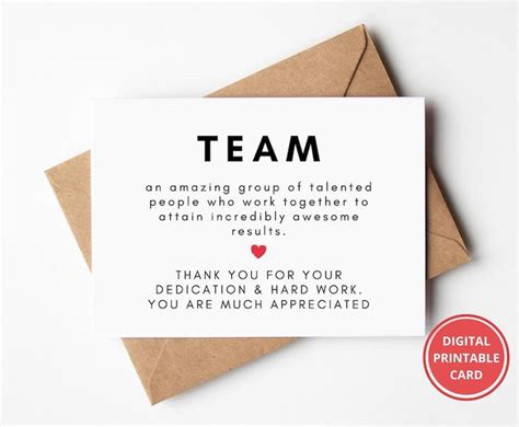 Team Thank You, Employee Appreciation Card, Corporate Thank You, Employee Recognition, Greeting ...