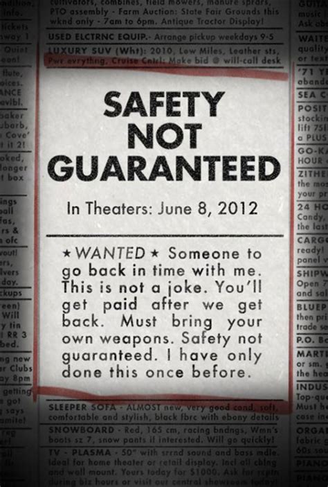 Safety Not Guaranteed (2012) Poster #1 - Trailer Addict