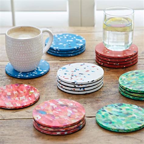 Set Of Four Recycled Plastic Round Coasters By Paper High