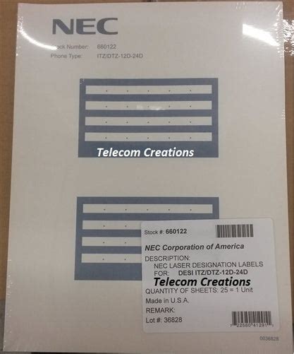 NEC DESI Laser Labels for the ITZ-12D / DTZ-12D & ITZ-24D / DTZ-24D St – Telecom Creations