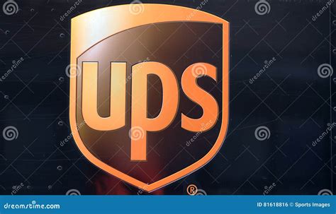 UPS logo on the truck. editorial photo. Image of transport - 81618816