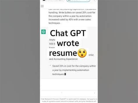 Does Chat GPT write Resume? #chatgpt sample - YouTube