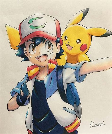 Pokemon Pikachu And Ash Drawings