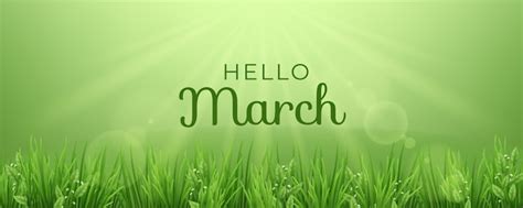 Free Vector | Realistic hello march background and banner