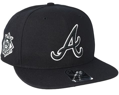 Atlanta Braves Sure Shot Black Snapback - 47 Brand caps - Hatstoreworld.com