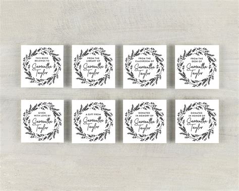 Personalized Book Labels Bookplate Stickers Set of 20 Book - Etsy