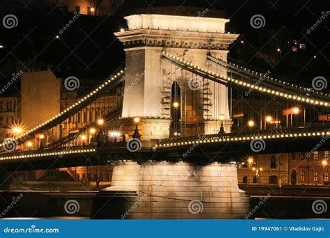 Budapest bridge by night stock image. Image of holiday - 19947061