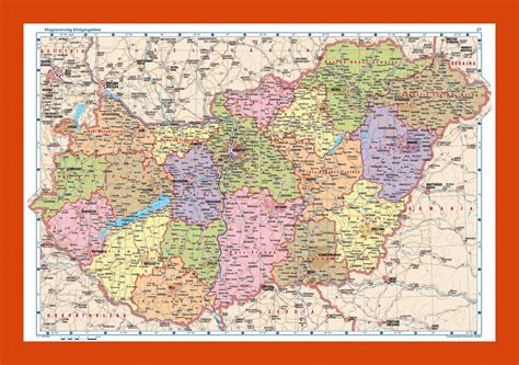 Political and administrative map of Hungary | Maps of Hungary | Maps of ...