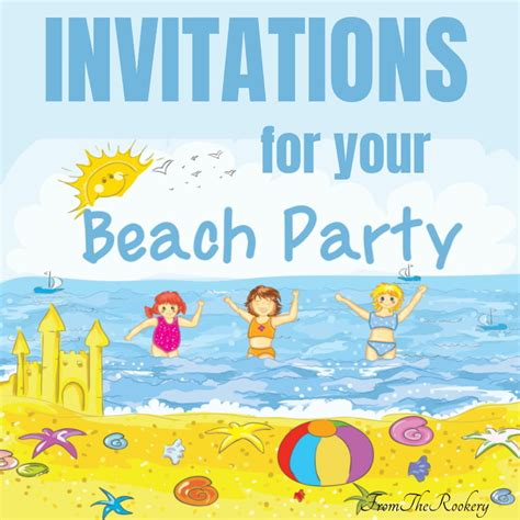 Printable Beach Party Invitations