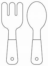 Dibujo De Tenedor Y cuchara Para Colorear  Dibujos sketch template