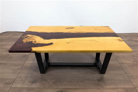 Modern Coffee table, live edge coffee table, slab coffee table, steel and wood coffee table ...