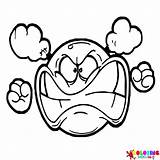 Angry Face Coloring Boy Clipart Pages Cartoon Line Drawing Complete  sketch template