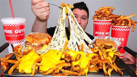 FIVE GUYS CHEESE FRIES • Mukbang & Recipe - YouTube