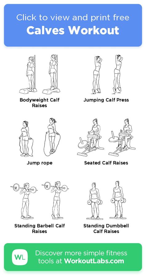 an exercise poster with the words calves workout on it and pictures of people doing different ...