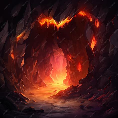 Premium AI Image | a heart shaped cave with a heart carved into it.