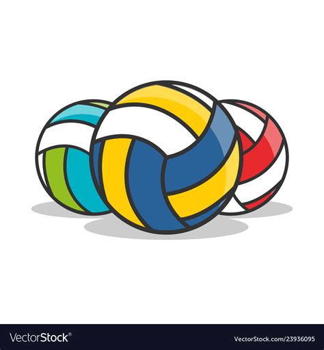 3 types of volleyball icon isolated Royalty Free Vector