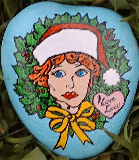 I LOVE LUCY hand painted RIVER rock STONE ART $7.99 - PicClick
