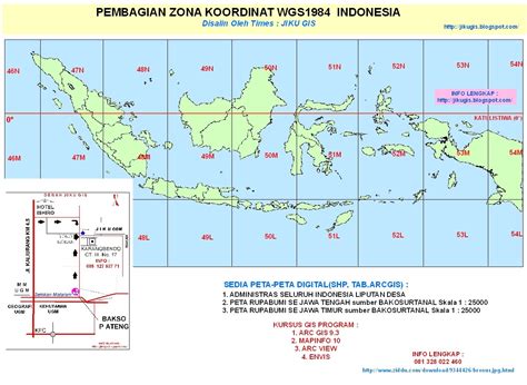 PETA GIS: PETA PEMBAGIAN ZONE KOORDINAT PROJECTION INDONESIA