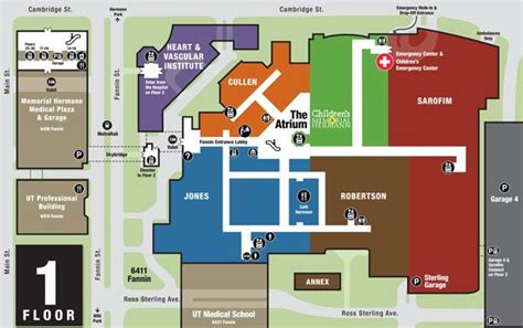 Texas Medical Center Campus Map Floor 1 | Texas medical center, Medical center, Hospital floor plan