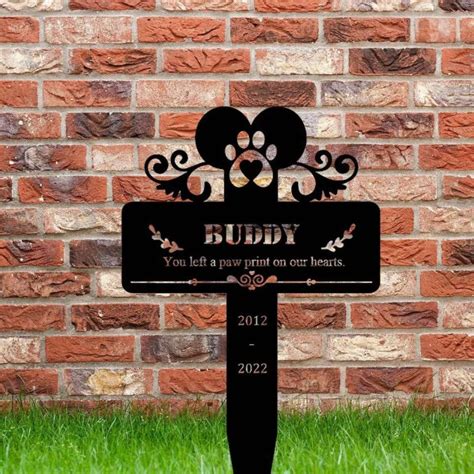 Custom Metal Garden Stake Dog Memorial Plaque Metal Pet Grave Marker ...