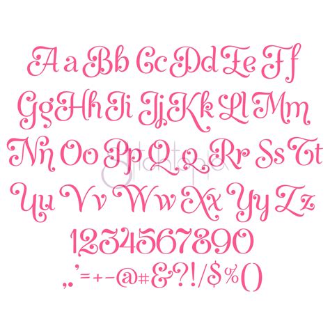 Fairy Tale Embroidery Font - 1" 1.25" 1.5" 2" 2.5" - Stitchtopia