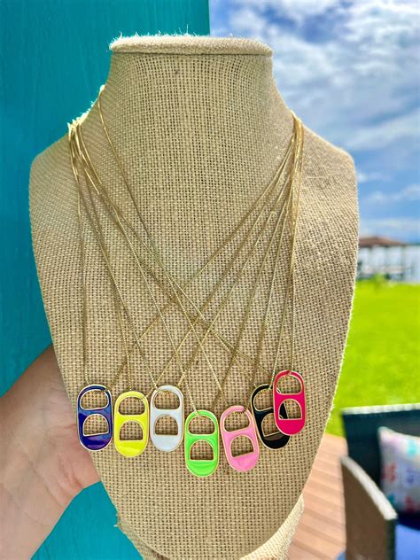 Outerbanks 18K Plated Colorful Soda Cap Necklace - Etsy | Rodeo jewelry, Outer banks, Shark ...