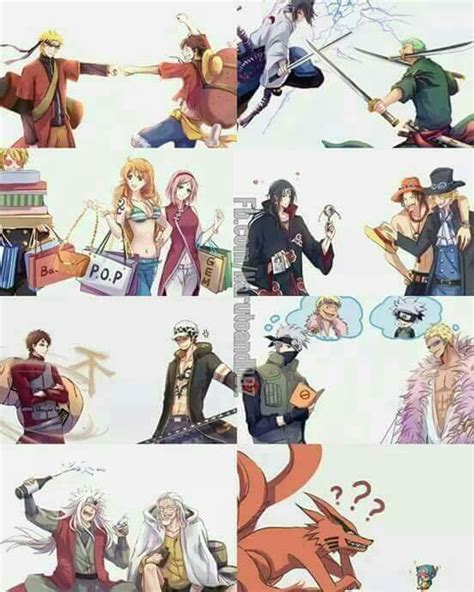 Naruto and One Piece ! | One piece crossover, One piece anime, Anime ...