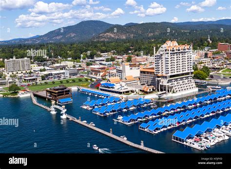 Coeur d' Alene, Idaho - August 12: Aerial view of The Coeur d' Alene ...