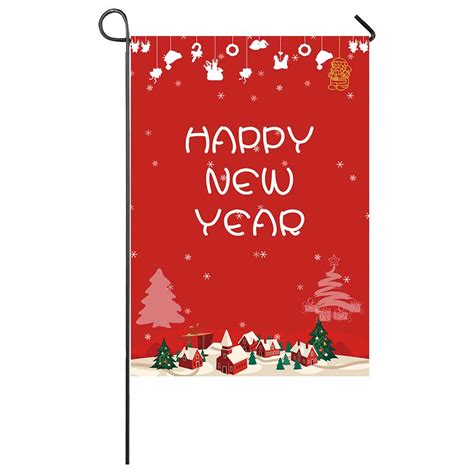 Flag Indoor Outdoor Home Decor Custom Happy New Year Yard Garden flag Seasonal Flags for ...