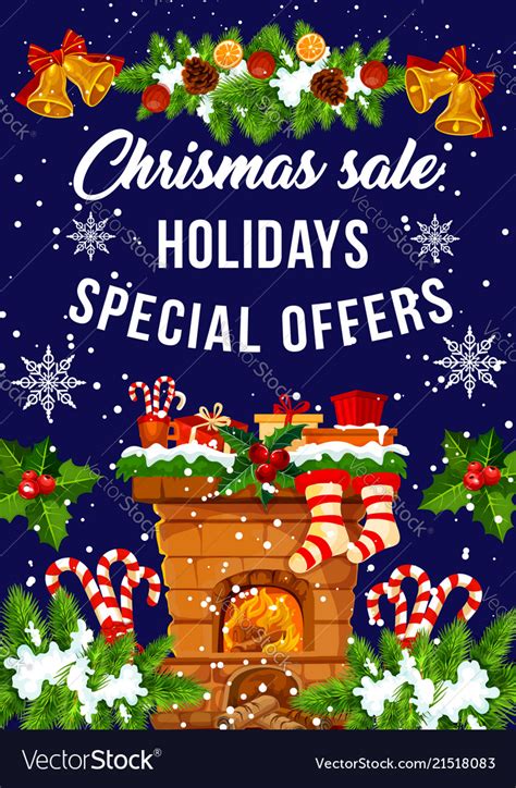 Christmas holiday sale and discount offer banner Vector Image