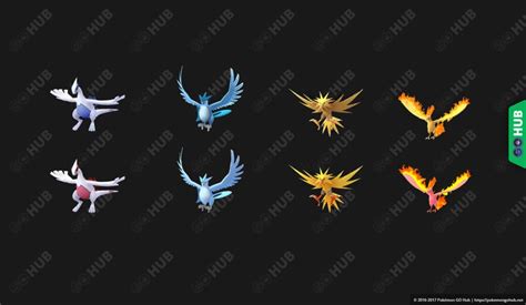 List of Legendary Pokémon with available in-game normal and shiny ...