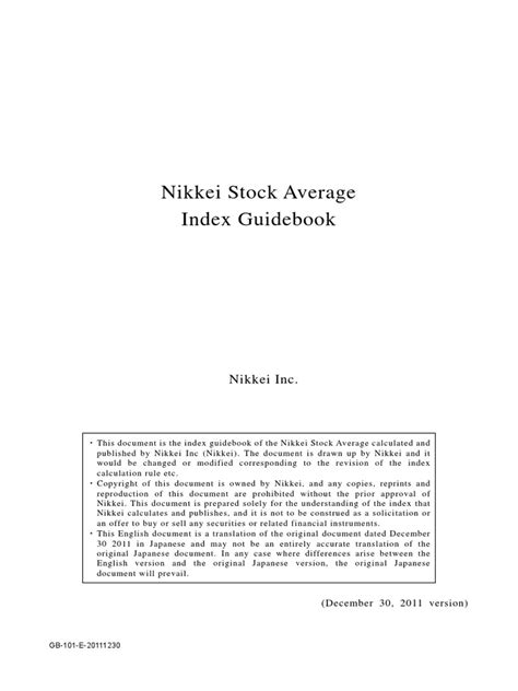 Nikkei | PDF | Stocks | Stock Market Index