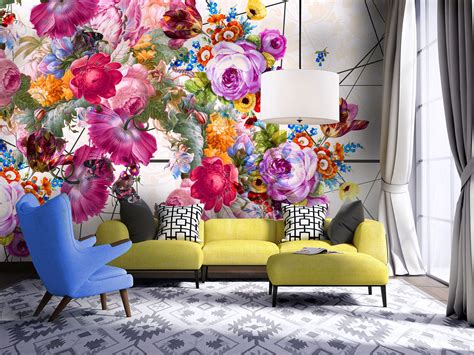 Bloom Boom / Large Floral Wall Mural by Back to the Wall - Back To The Wall