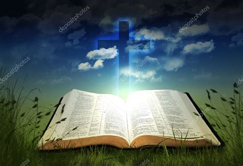 Glowing Bible with Cross Stock Photo by ©kevron2002 7689713