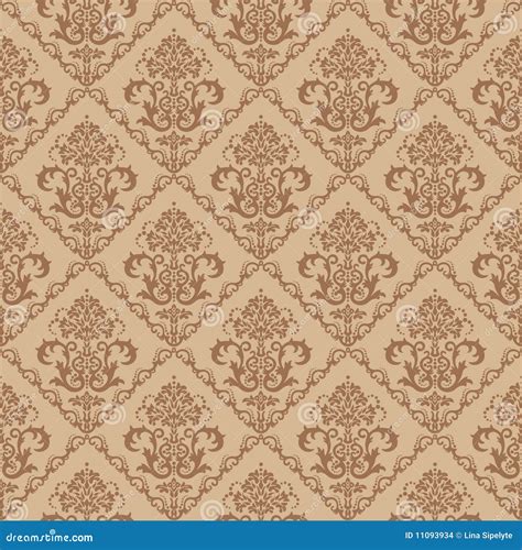 Seamless Brown Floral Wallpaper Stock Images - Image: 11093934