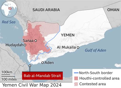 Yemeni Civil War Map 2024 - Houthi controlled... - Maps on the Web