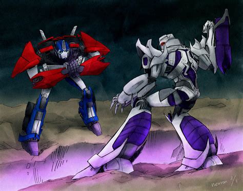 Optimus vs. Megatron 02 by n-e-w-r-o-n on DeviantArt