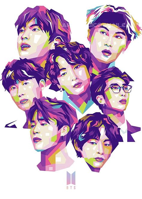 Colorful Of Bts Digital Art by Rochefort Artwork - Pixels