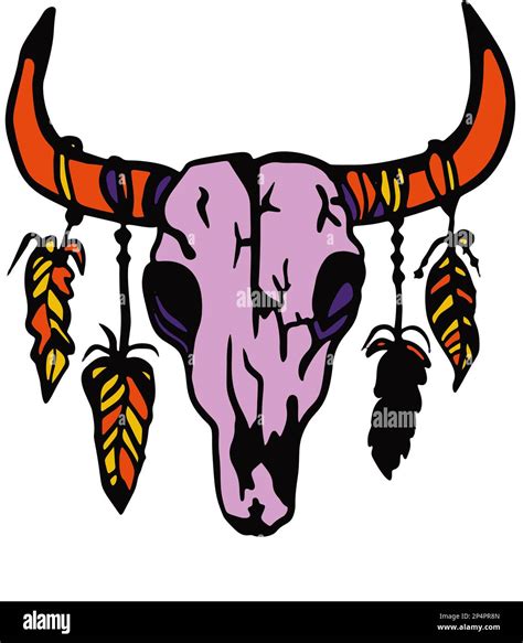 Сow skull bull with horns Stock Photo - Alamy