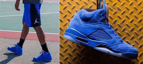 Air Jordan 5 Blue Suede Shorts | SneakerFits.com