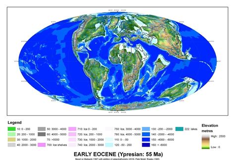 The Earth during the Early Eocene 55 Million Years Ago | Earth, Map ...